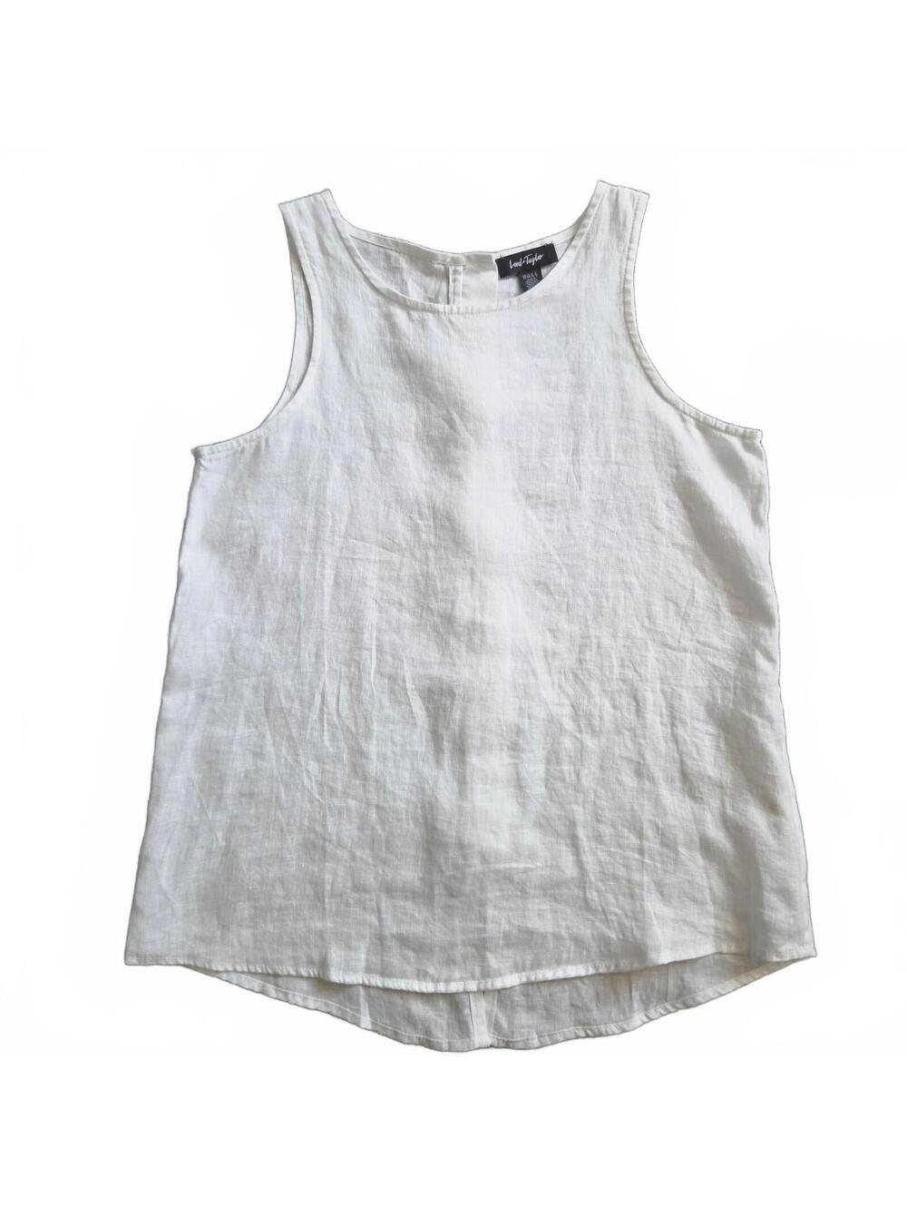 Lord + Taylor White Linen Sleeveless Tank Top XS